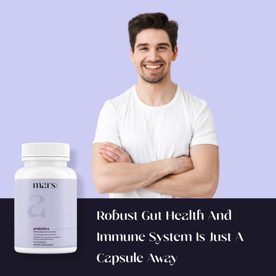 Mars Probiotics for Men: Powered with Shilajit, Sea Moss & Slippery Elm