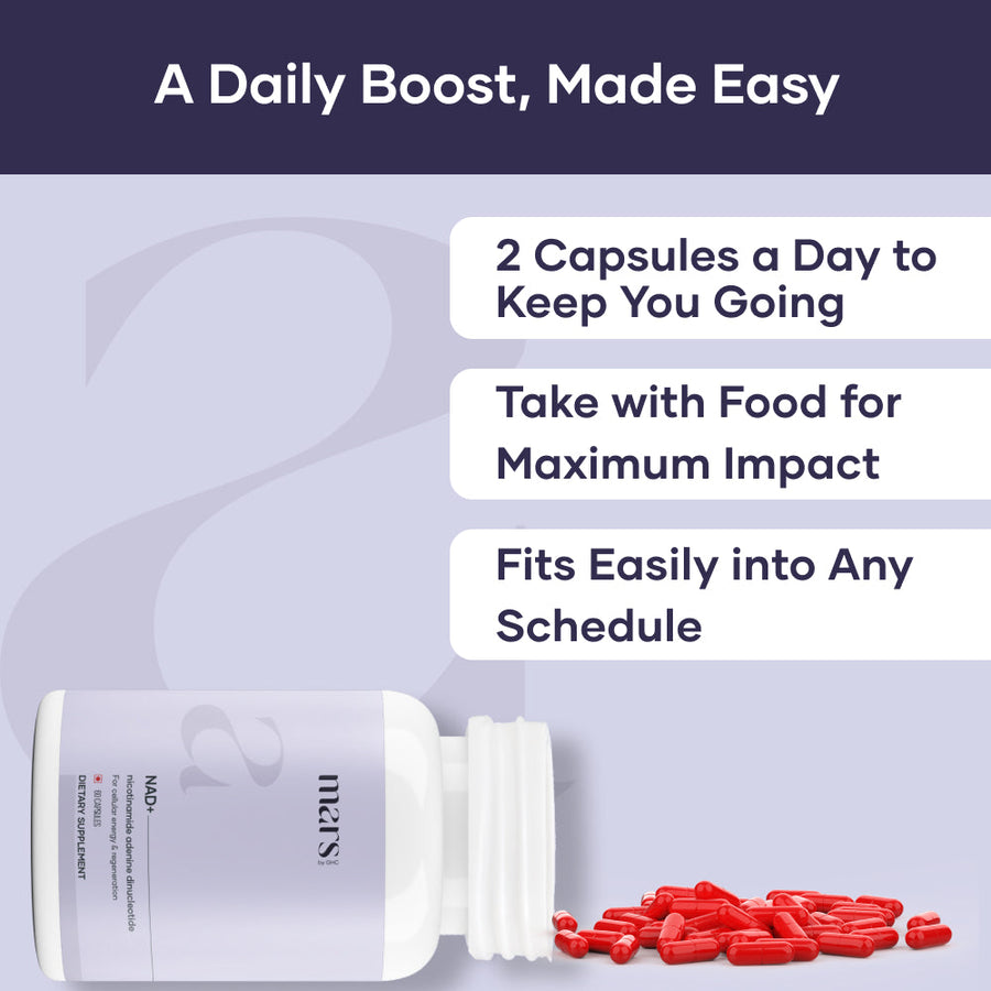 Mars NAD+ Capsules with NR & Vitamin B3 – Cellular Energy, Brain Health & Resilience Support (60N)