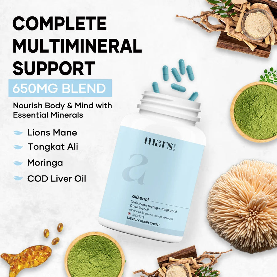 Mars Alizenol - Powered By Tongkat Ali, Moringa, Lions Mane