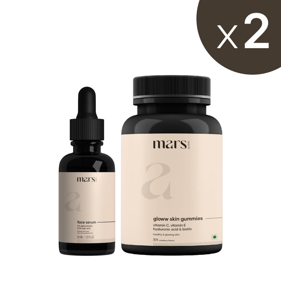 Acne Repair Formula: Alpha Arbutin Serum & Vitamin C Gummies with Hyaluronic Acid